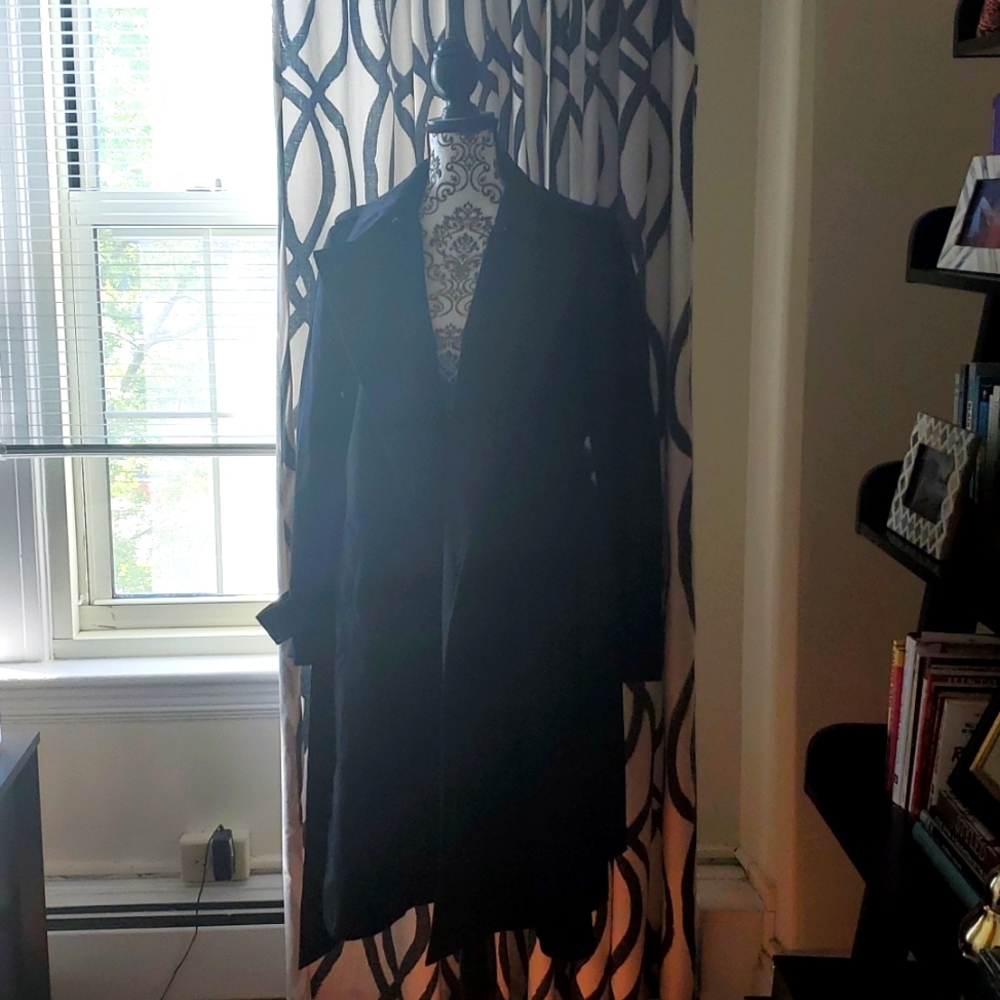 JCrew side button  trenchcoat (Black, size 8 tall)